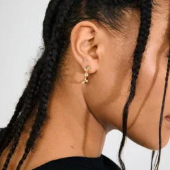 HADLEY øreringe, guldbelagt