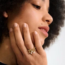 HADLEY ringe 2-i-ét sæt, guldbelagt