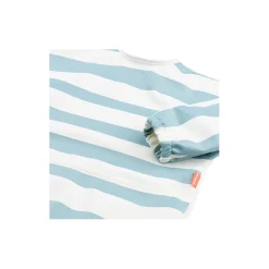 Hagesmæk med ærmer og lomme, stripes blue