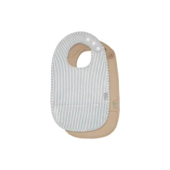 Hagesmække med lomme 2-pak, classic stripes blue