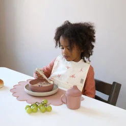 Hagesmække med lomme 2-pak, windflower creme/blossom pink