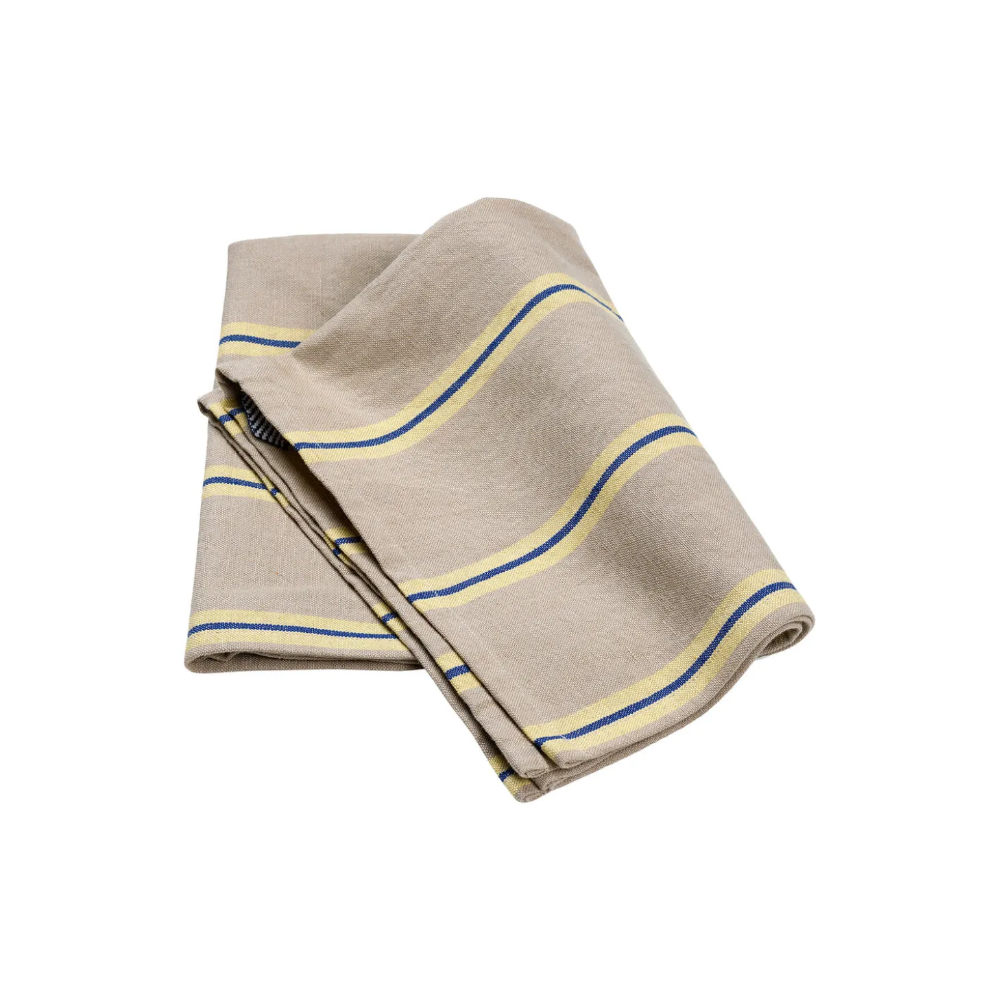 Hale Tea Towel, oyster/lemon/bright blue