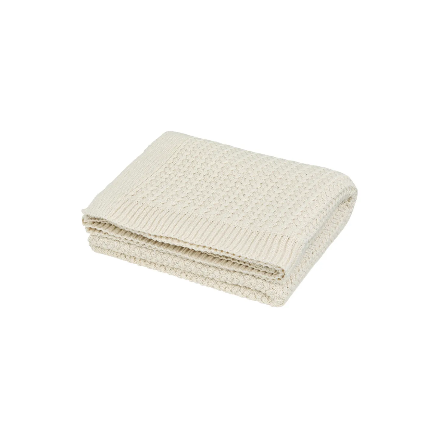 Harper baby striktæppe, off-white