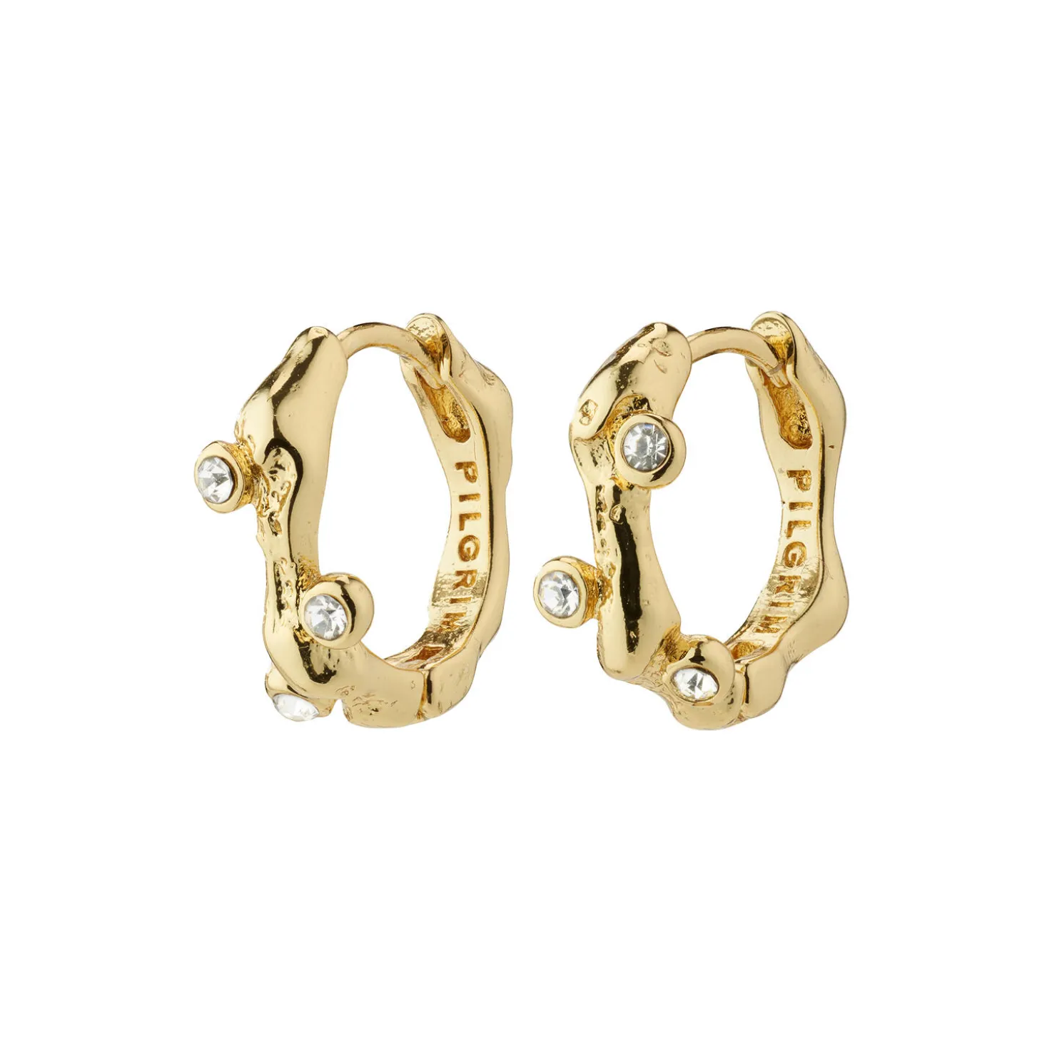 HERMIONE Recycled Crystal Hoop Øreringe, gold plated