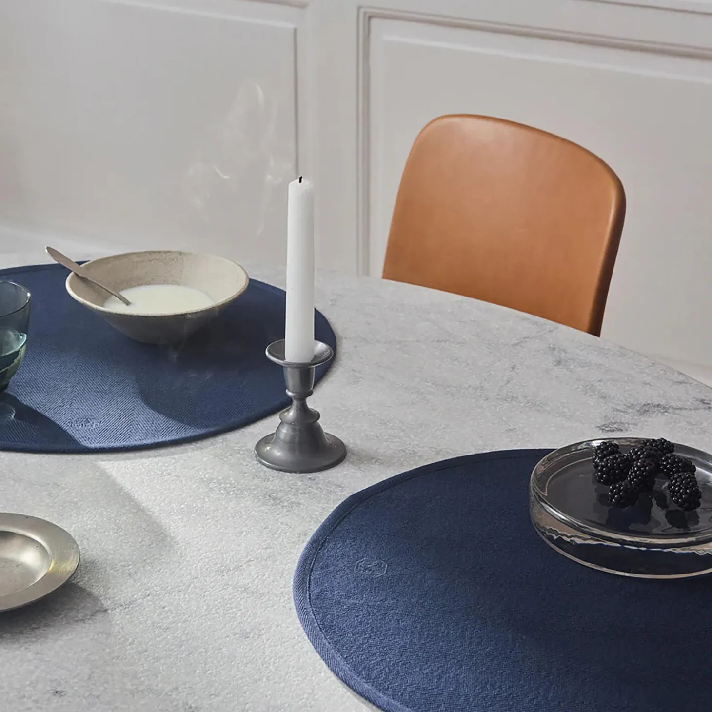 HERRINGBONE dækkeserviet, dark blue