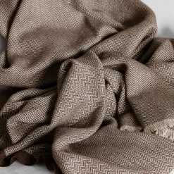 Herringbone plaid, chocolate/beige