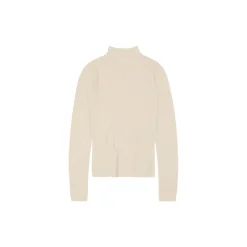 High Neck Pointelle Top, ecru