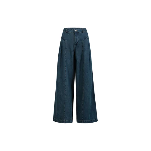 High waisted denim pants - Anna fit, dark blue denim