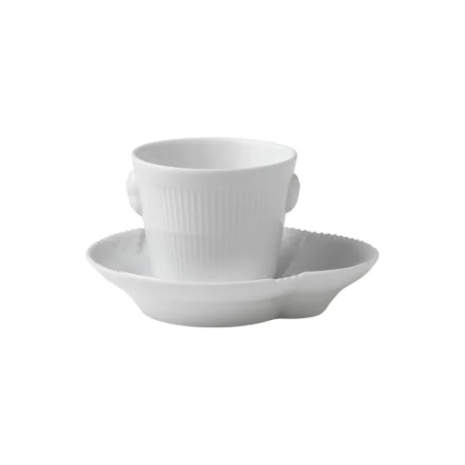 Hvid Elements espressokop med underkop 9 cl