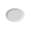 Hvid Halvblonde oval tallerken 28 cm