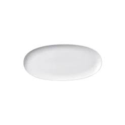 Hvid Riflet aflangt fad 37 cm