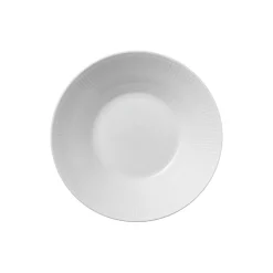 Hvid Riflet dyb tallerken Ø 24 cm