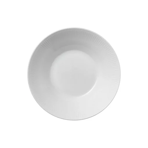 Hvid Riflet dyb tallerken Ø 24 cm