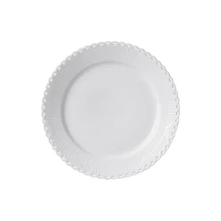 Hvid Riflet Helblonde Tallerken Ø 27 cm