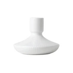 Hvid Riflet lysestage 8 cm