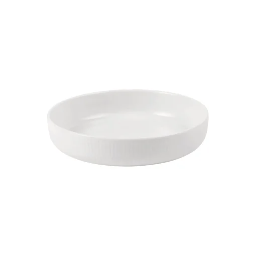 Hvid Riflet ovnfast fad Ø 18,5 cm