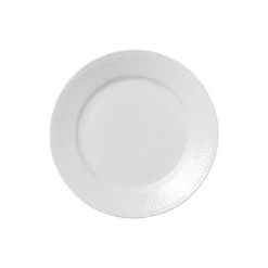 Hvid Riflet tallerken Ø 22 cm