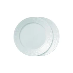 Hvid Riflet tallerken 27 cm 2-pak