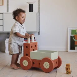 3-i-1 Gåvogn, burnt orange/dusty green