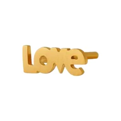I Love Earring Single, gold