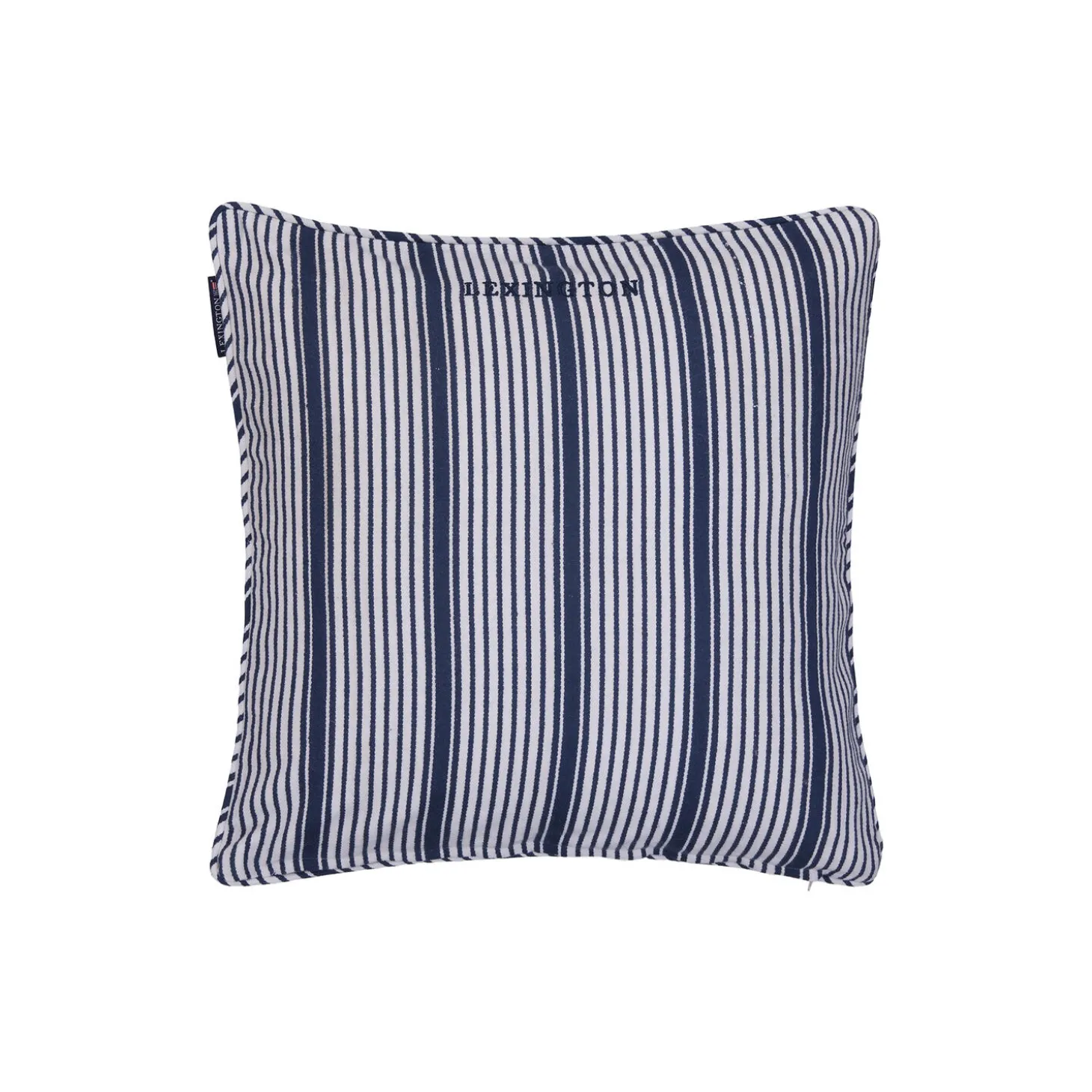 Icons Classic Striped Organic Cotton Twill Pillow Cover, white/navy