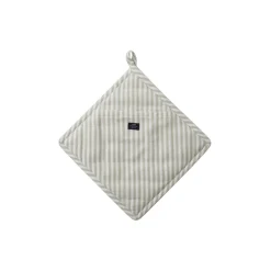 Icons Herringbone Striped Potholder, sage green/white