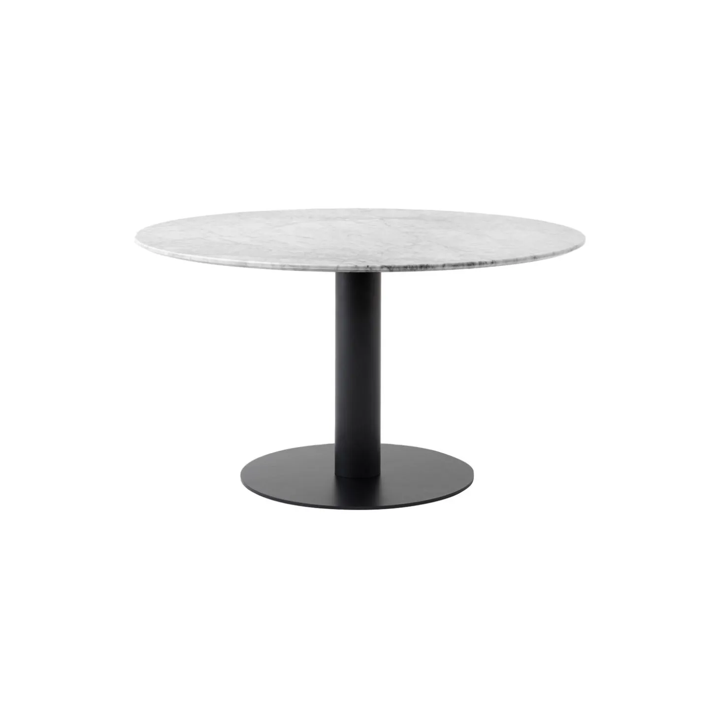 In Between SK20 Dining Table, matt black/bianca carrara marble