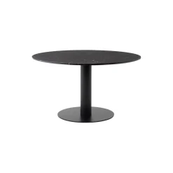 In Between SK20 Dining Table, matt black/nero marquina marble