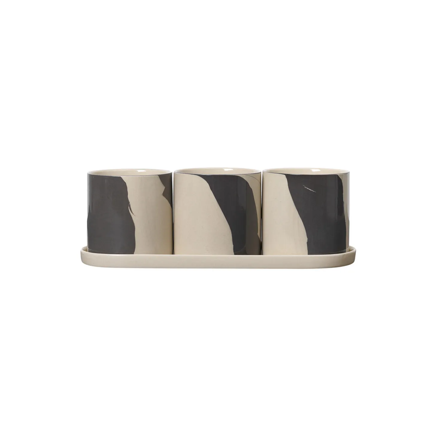 Inlay Herb Pots, sand/brown