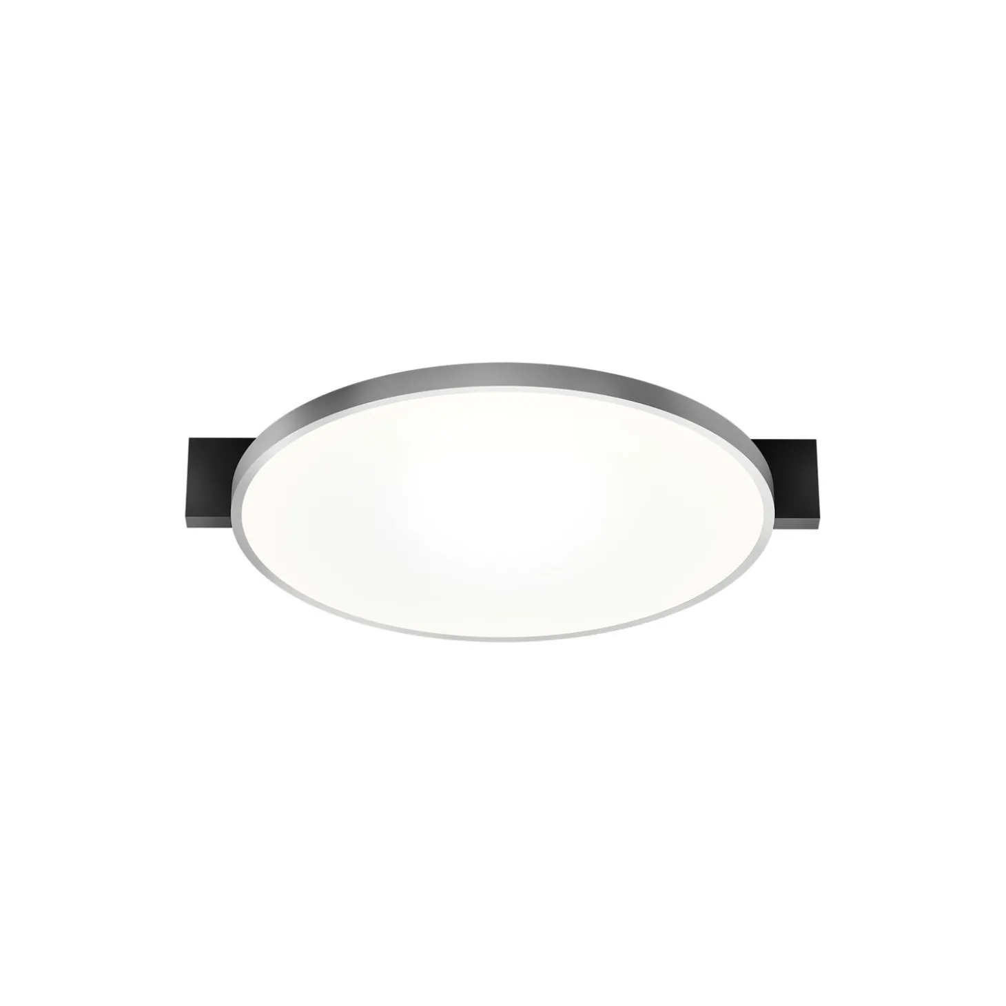 INLAY ROUND C2 loft-/væglampe, matt black/satin silver