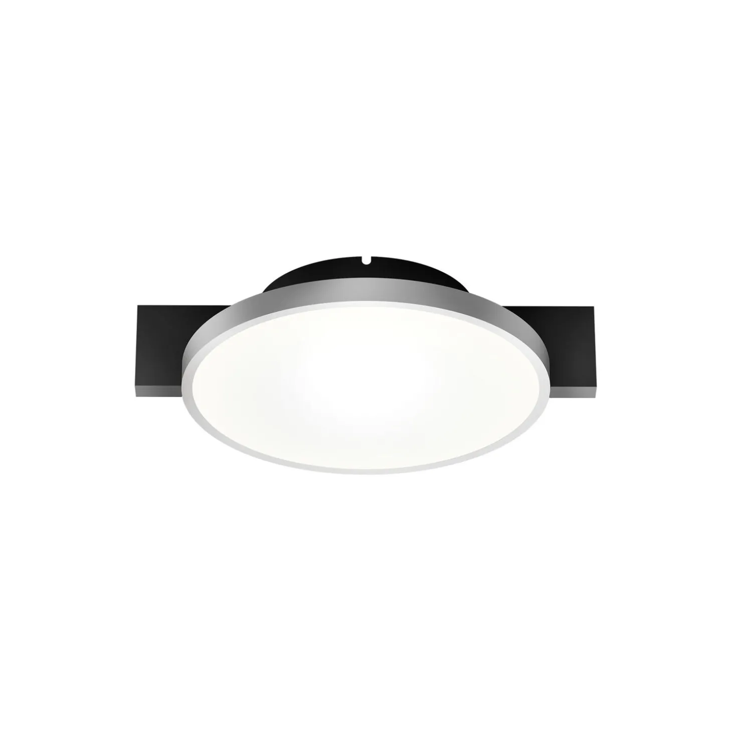 INLAY ROUND C1 loft-/væglampe, matt black/satin silver