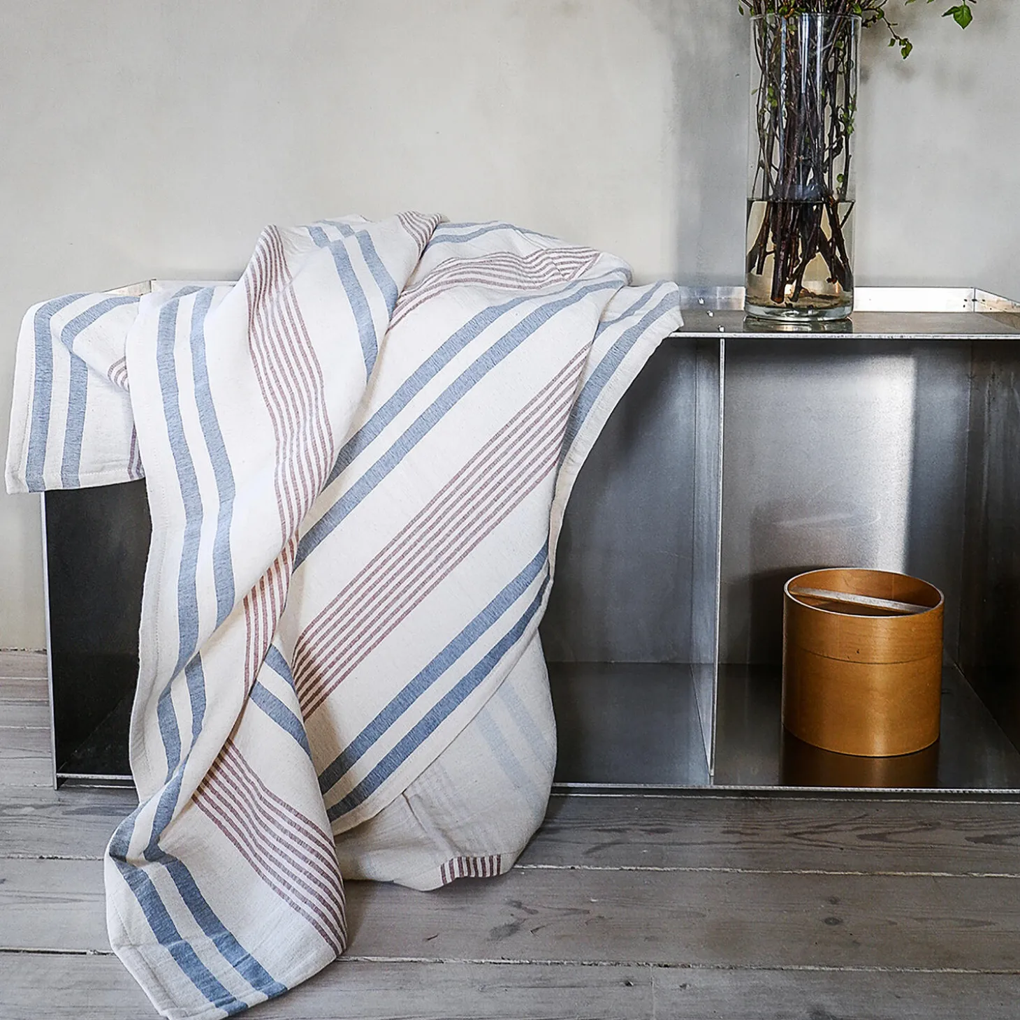 Iris plaid, blue/rusty red