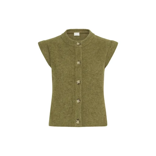 IRSILVI Waistcoat, green moss melange