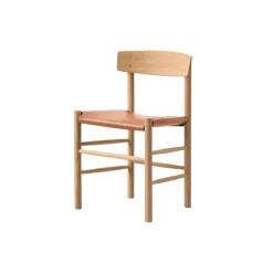 J39 Mogensen sædepolstret stol, lysolieret eg/Omni 307 cognac