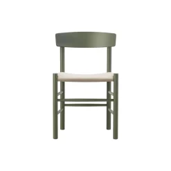 J39 Mogensen sædepolstret stol, khaki green/natur kanvas