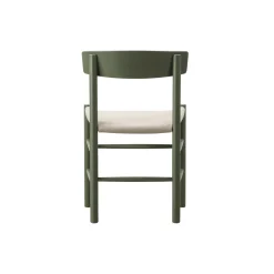 J39 Mogensen sædepolstret stol, khaki green/natur kanvas