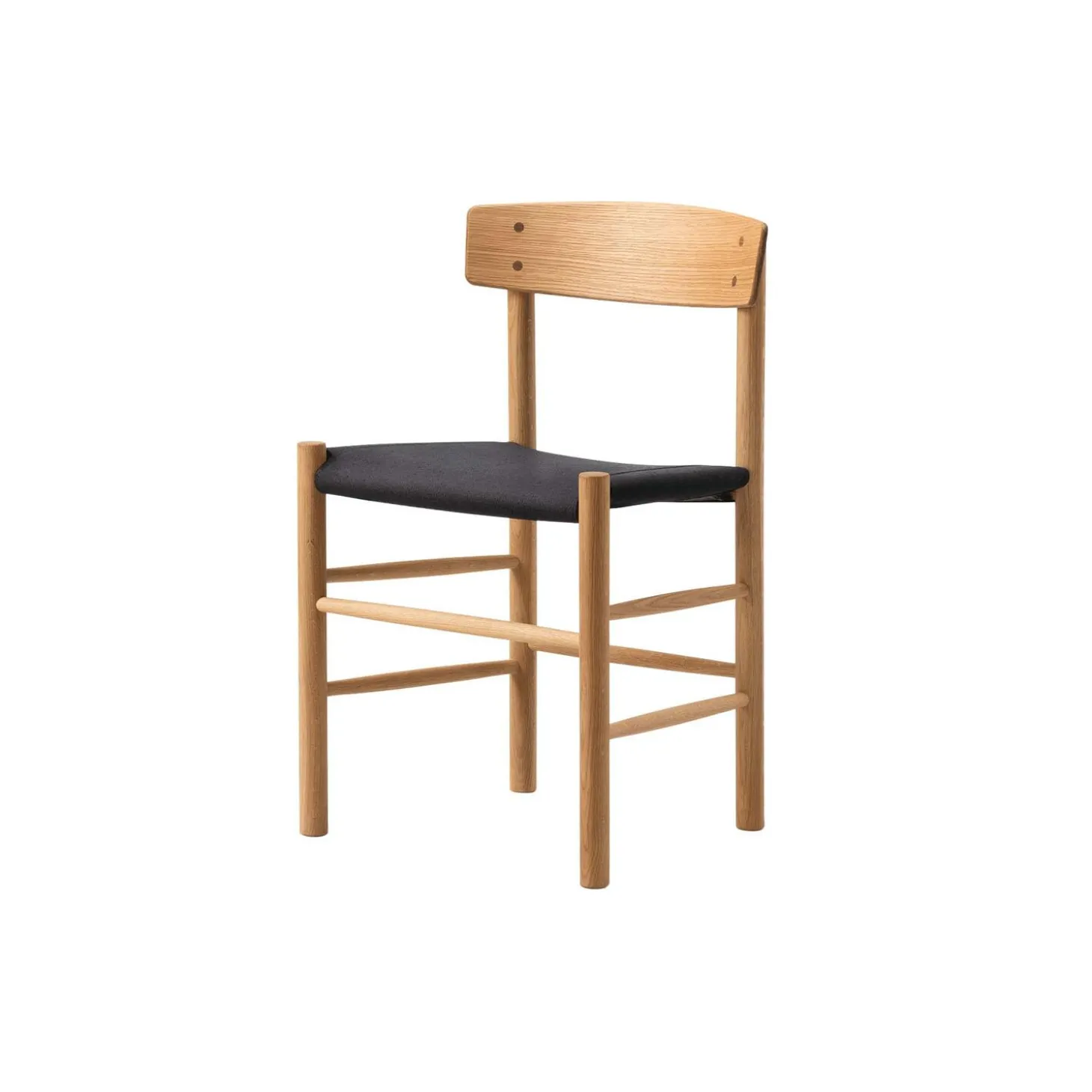 J39 Mogensen sædepolstret stol, olieret eg/sort kanvas