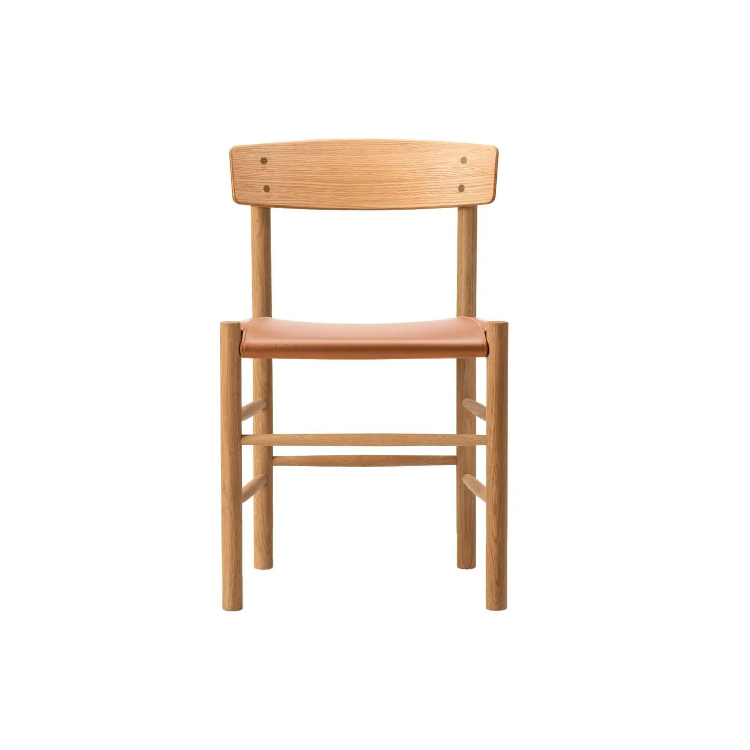 J39 Mogensen sædepolstret stol, olieret eg/Omni 307 cognac