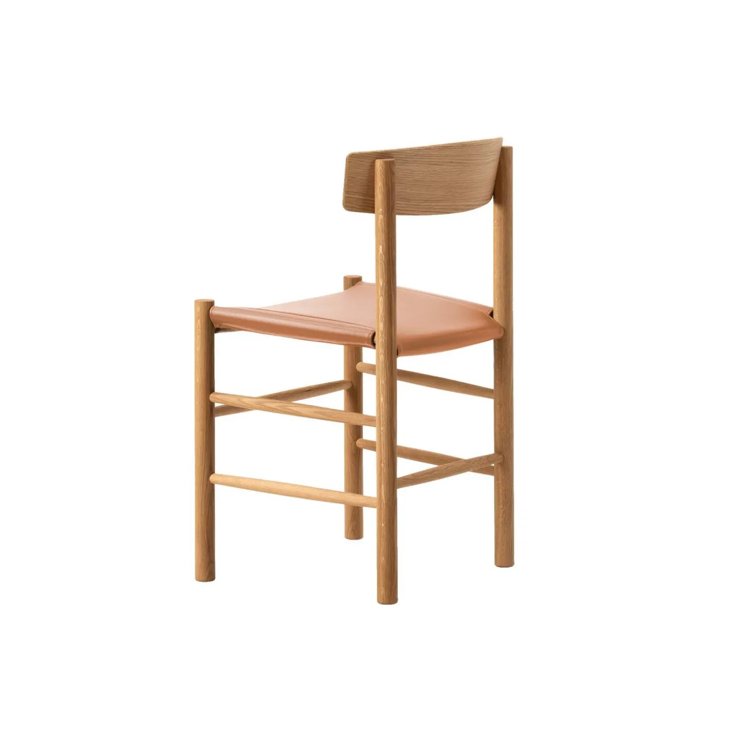 J39 Mogensen sædepolstret stol, olieret eg/Omni 307 cognac