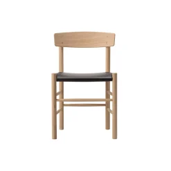 J39 Mogensen sædepolstret stol, sæbebehandlet eg/Omni 377 dark brown