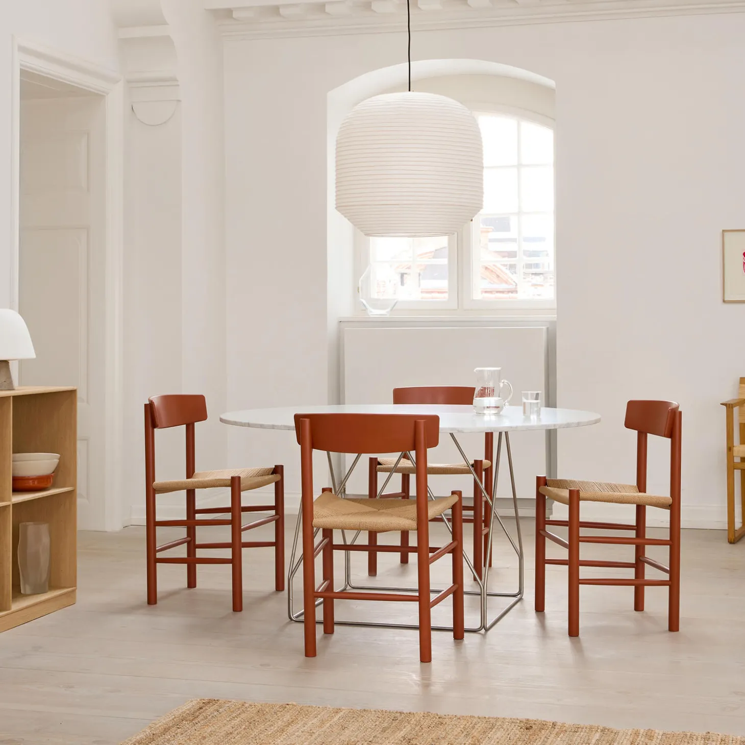 J39 Mogensen stol, herritage red/natur