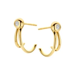 JAIDA ØRERINGE, guld/diamanter