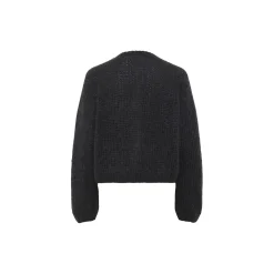 JetraIW Cardigan, dark grey melange