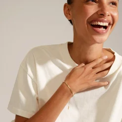 JOANNA Flat Snake Chain Armbånd, gold plated