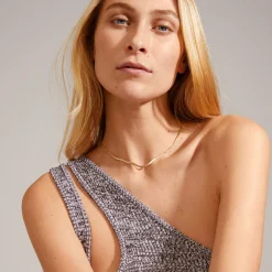 JOANNA Flat Snake Chain Halskæde, gold plated