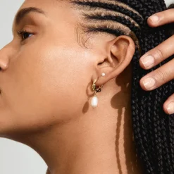 JONNE Pearl Øreringe 2 sæt, gold plated
