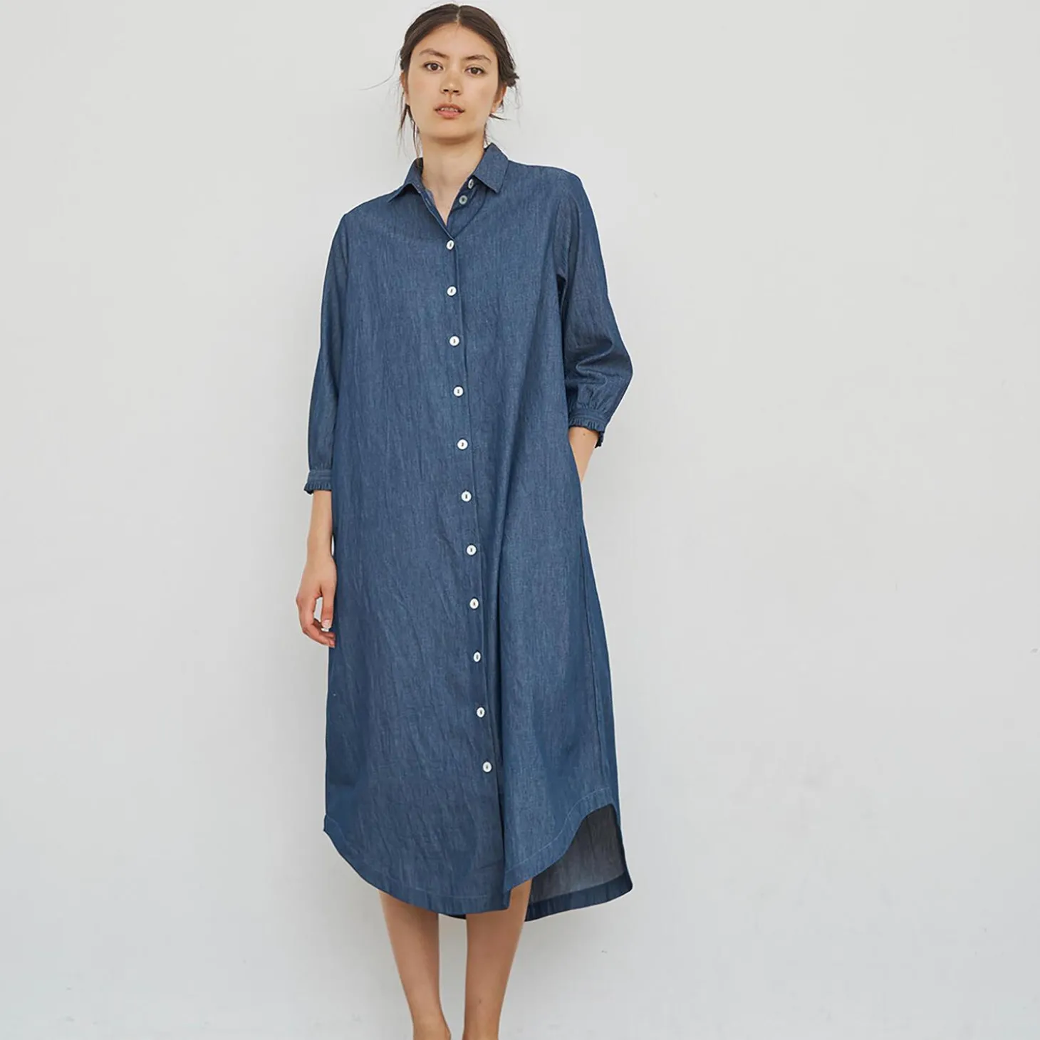 Joy Shirt Dress, blue denim