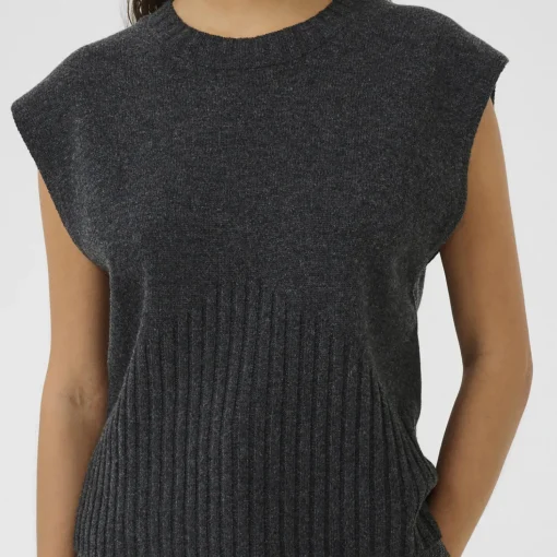 KBBerenice Waistcoat, dark gray melange