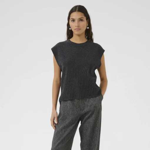KBBerenice Waistcoat, dark gray melange