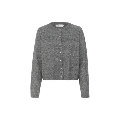 KBNoabelle Plain Cardigan, opal gray melange